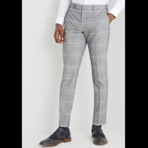 MOSS LONDON Slim Fit Pink‎ White Check Trouser PANT